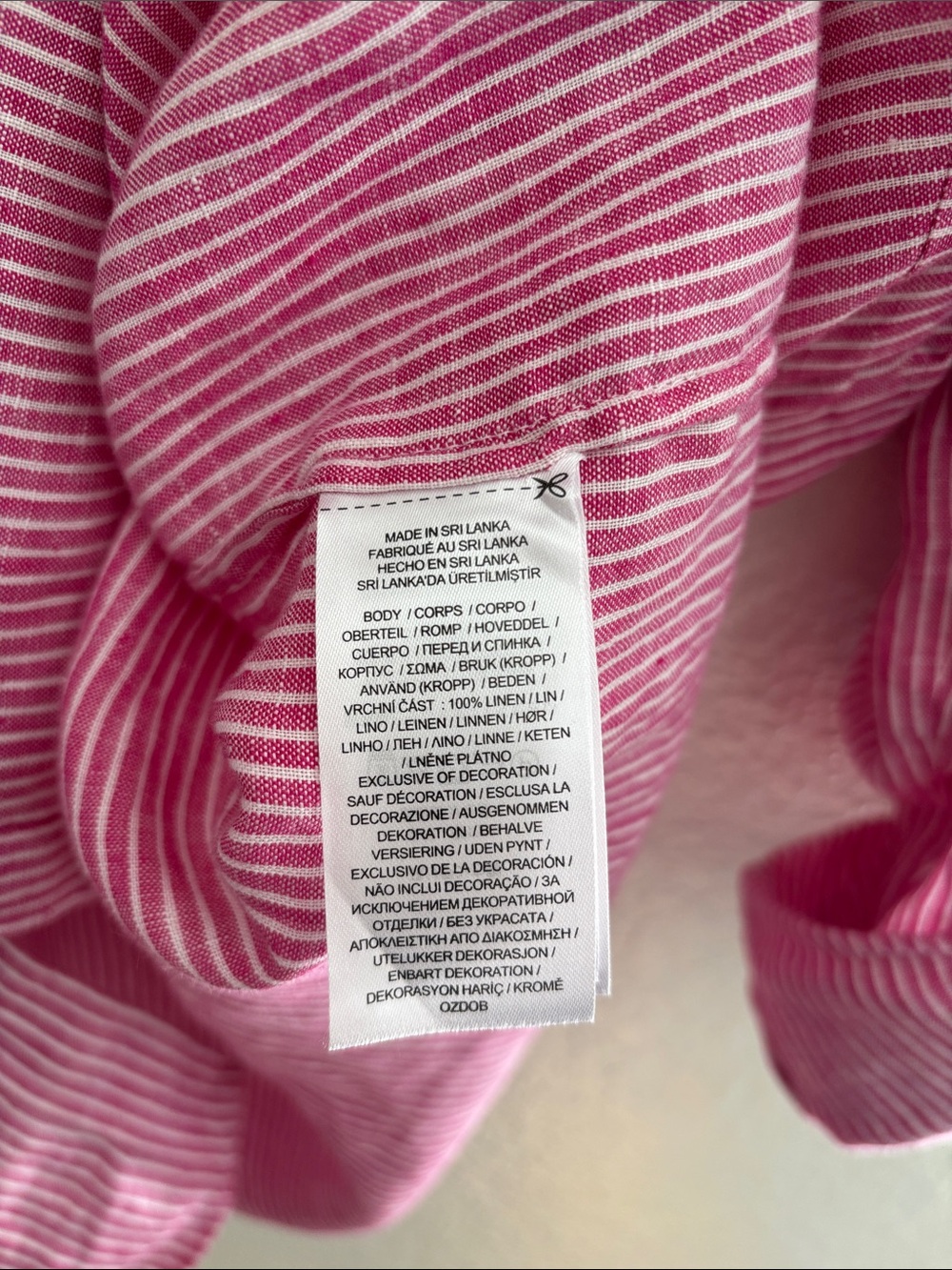 Lauren Ralph Lauren Black Label Linen Striped Button Tie Shirt Roll Tab Sleeves - Picture 8 of 13